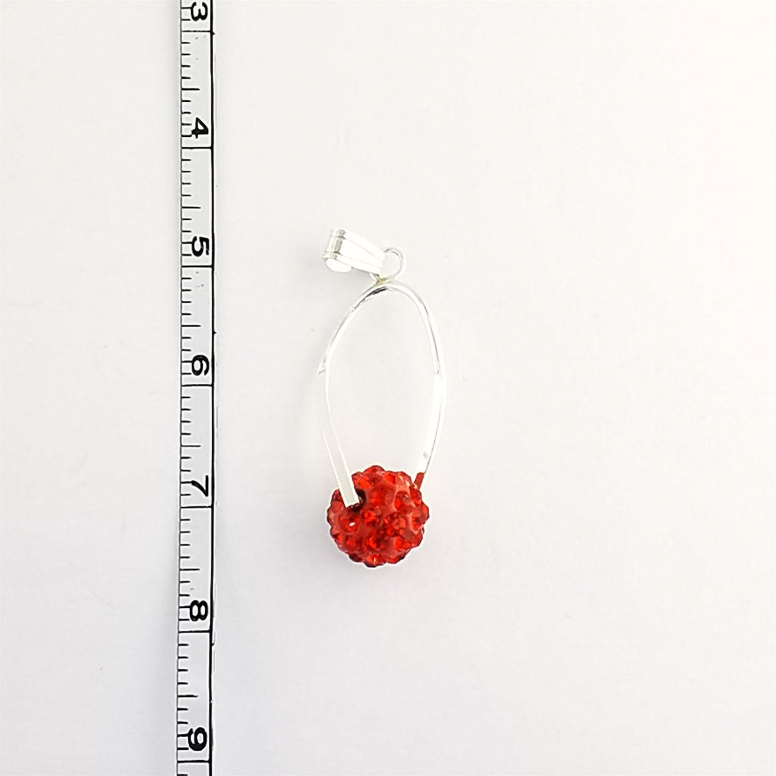 Sidabrinis pakabukas su raudonu cirkoniu 2 Sidabrinis pakabukas su raudonu cirkoniu - Image 2