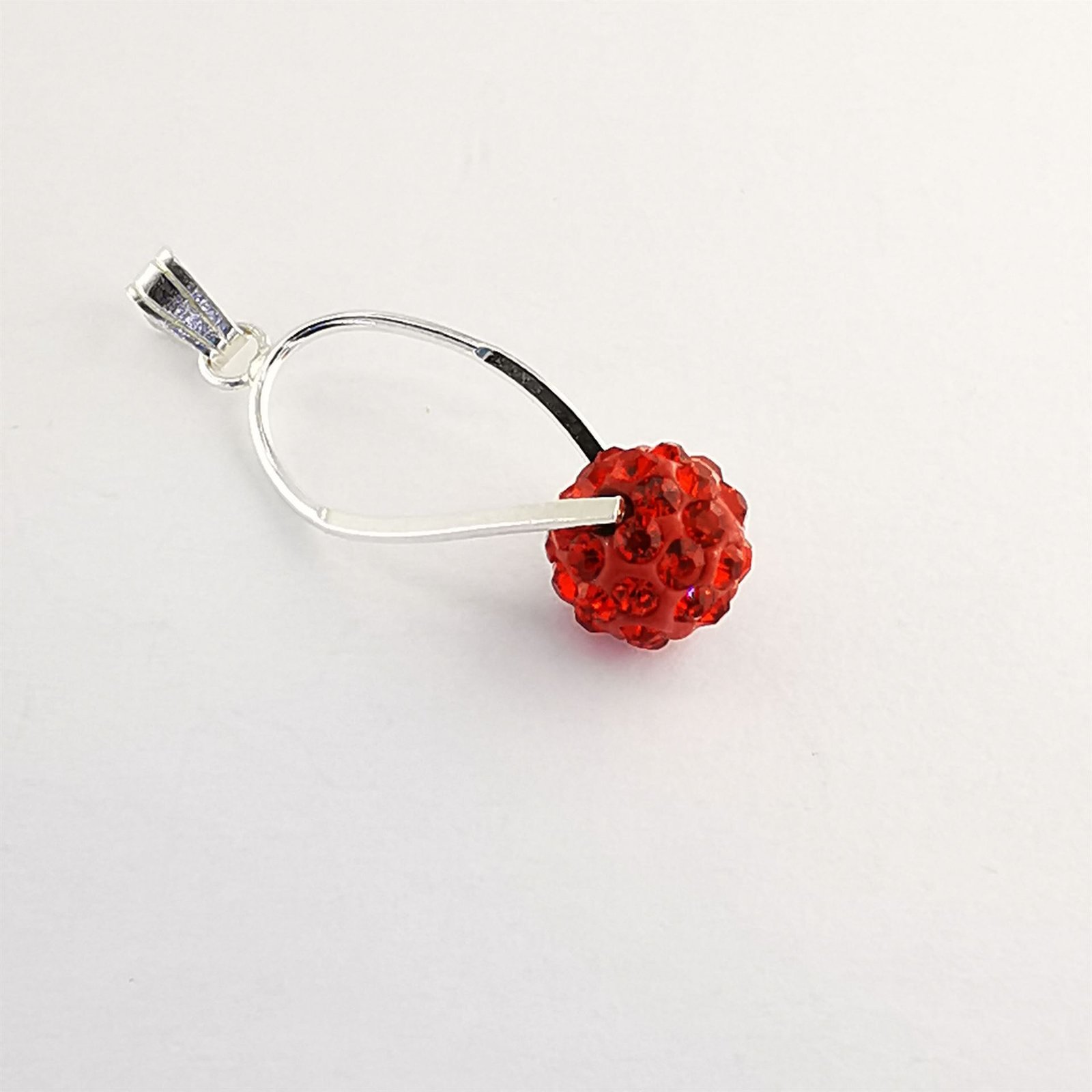 Sidabrinis pakabukas su raudonu cirkoniu 5 Sidabrinis pakabukas su raudonu cirkoniu - Image 5