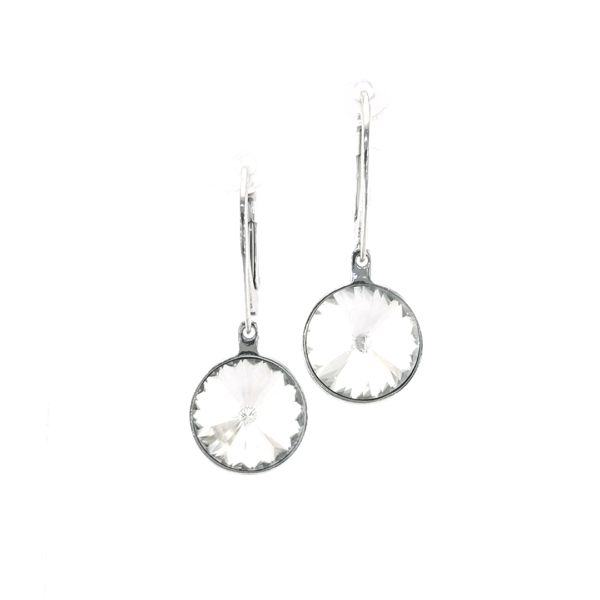 Sidabriniai auskarai su Swarovski kristalais - Image 2