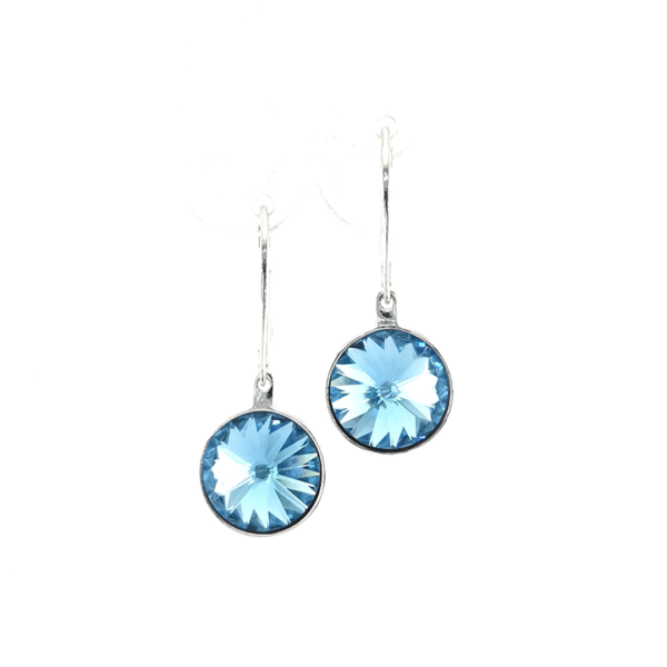 Sidabriniai auskarai su Swarovski kristalais - Image 2