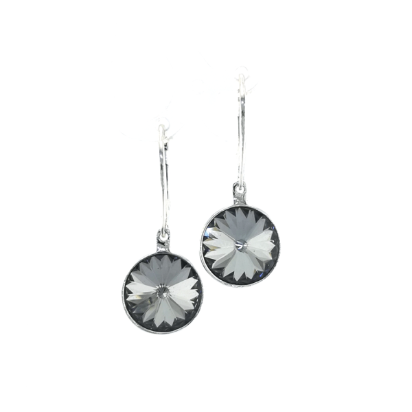Sidabriniai auskarai su Swarovski kristalais - Image 2
