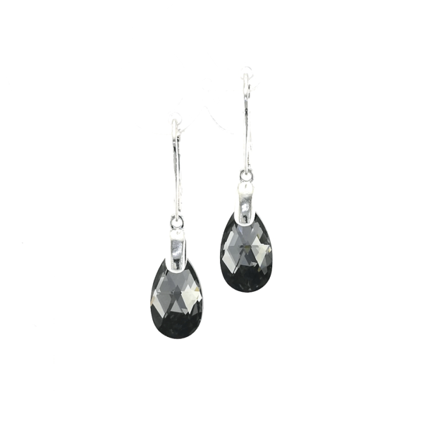Sidabriniai auskarai su Swarovski kristalais - Image 2