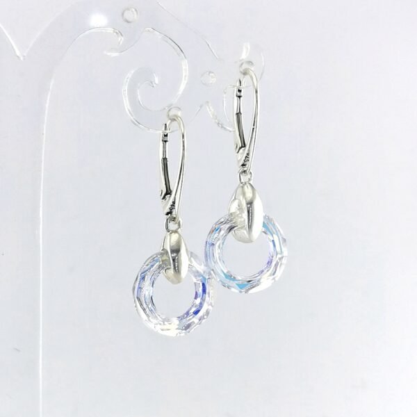Sidabriniai auskarai su Swarovski kristalais - Image 2