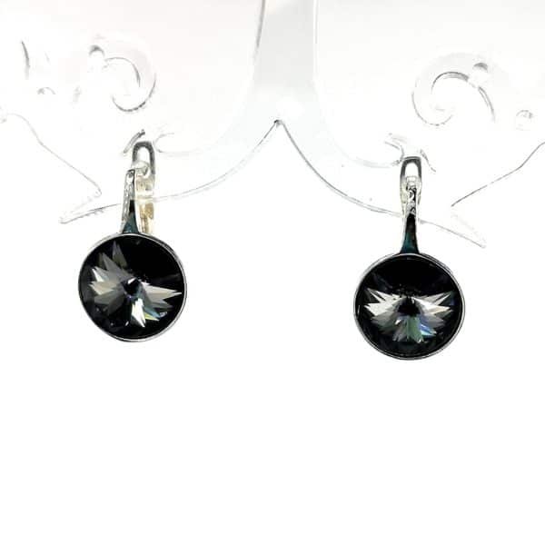 Sidabriniai auskarai su Swarovski kristalu - Image 2