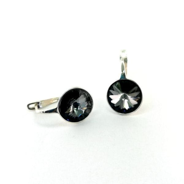 Sidabriniai auskarai su Swarovski kristalu