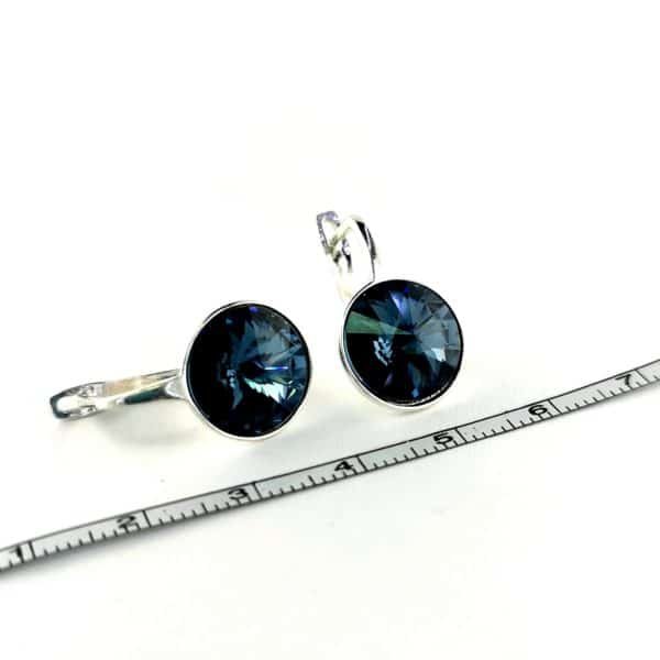 Sidabriniai auskarai su Swarovski kristalu - Image 7