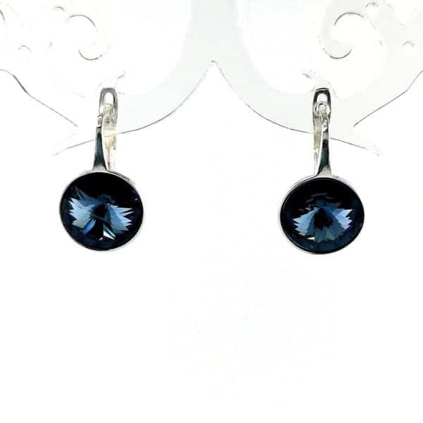 Sidabriniai auskarai su Swarovski kristalu - Image 2