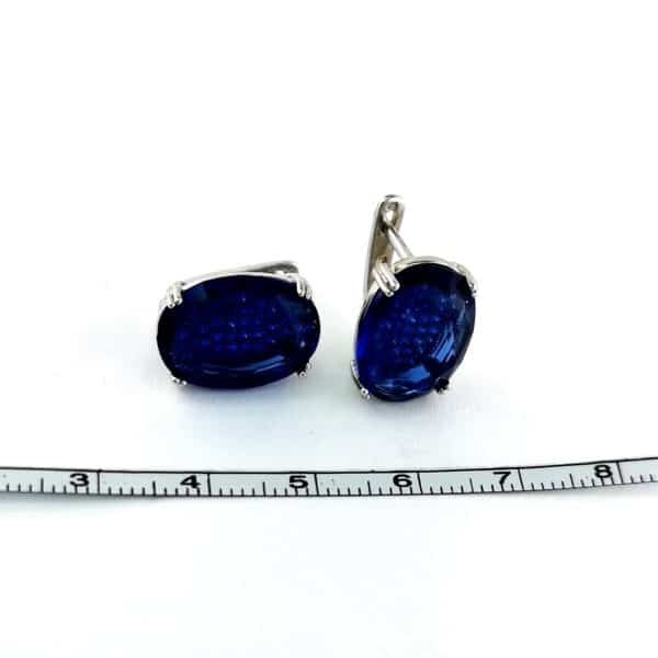 Sidabriniai auskarai su Swarovski kristalu - Image 7