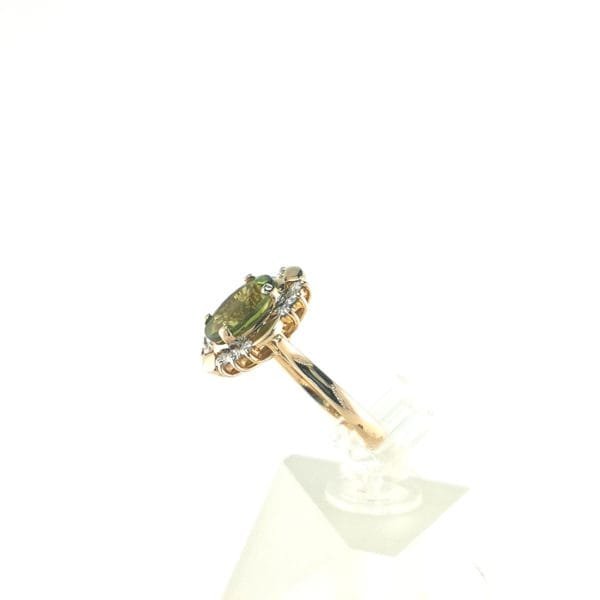 Auksinis žiedas su briliantu ir peridotu - Image 4