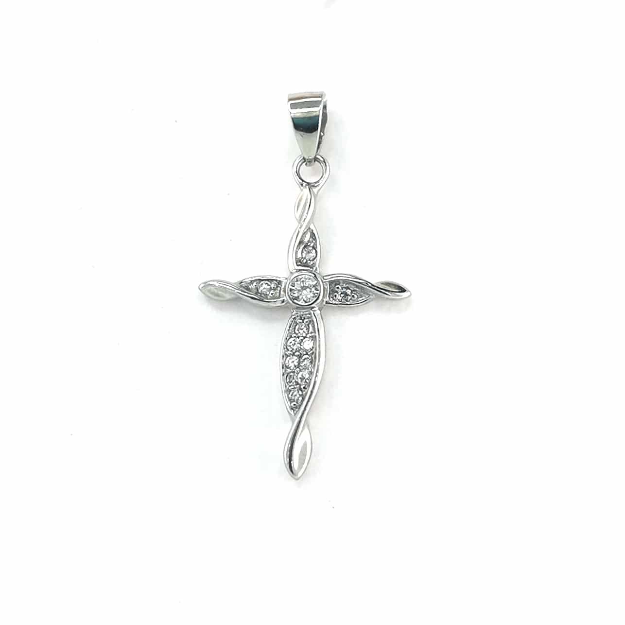 Sidabrinis kryželis su cirkoniu 1 Sidabrinis kryželis su cirkoniu