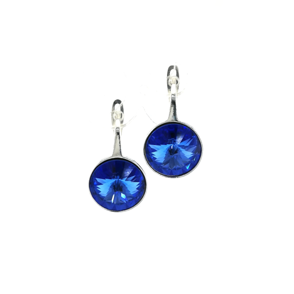 Sidabriniai auskarai su Swarovski kristalais - Image 2