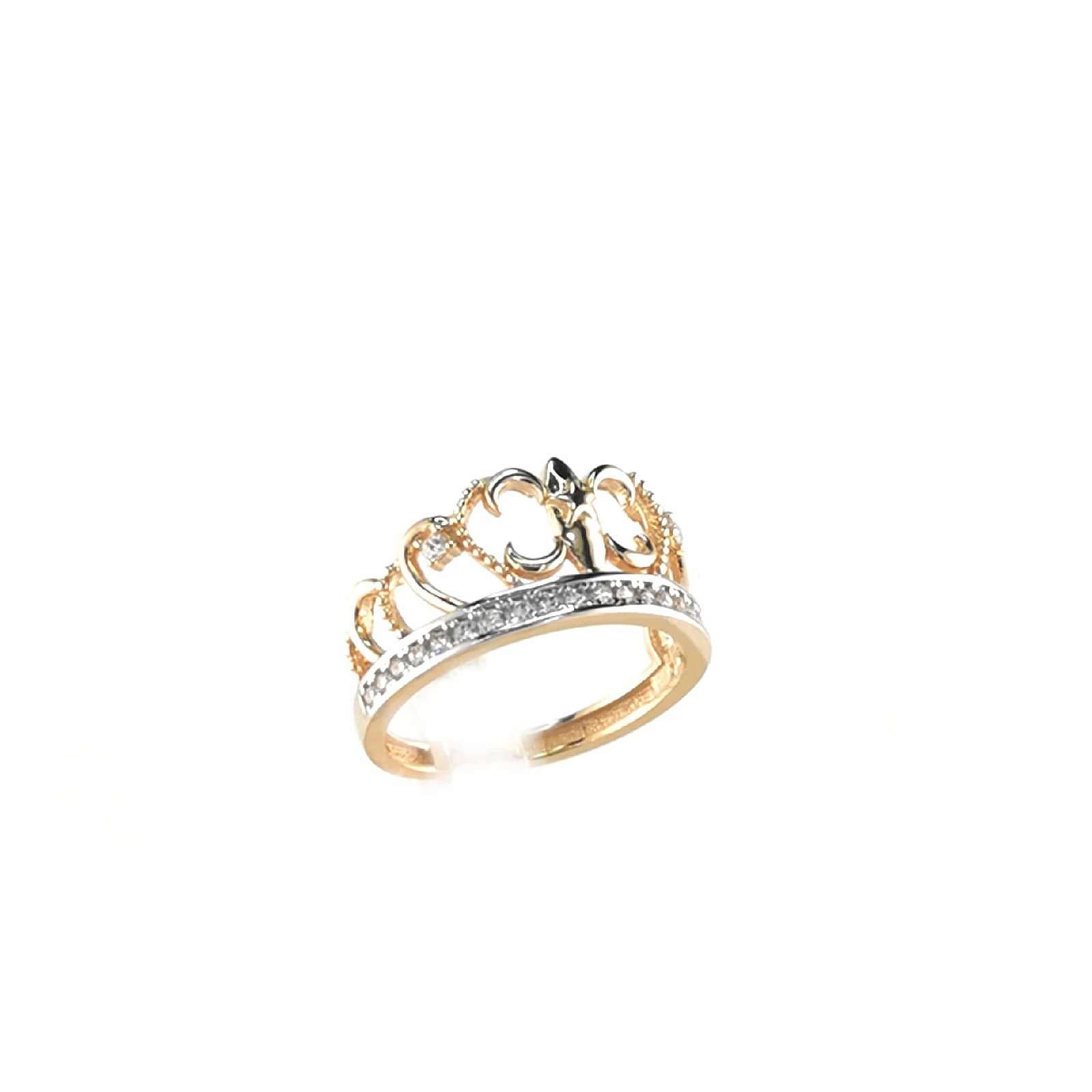 Auksinis žiedas su cirkoniu karūna 3 Auksinis žiedas su cirkoniu karūna - Image 3