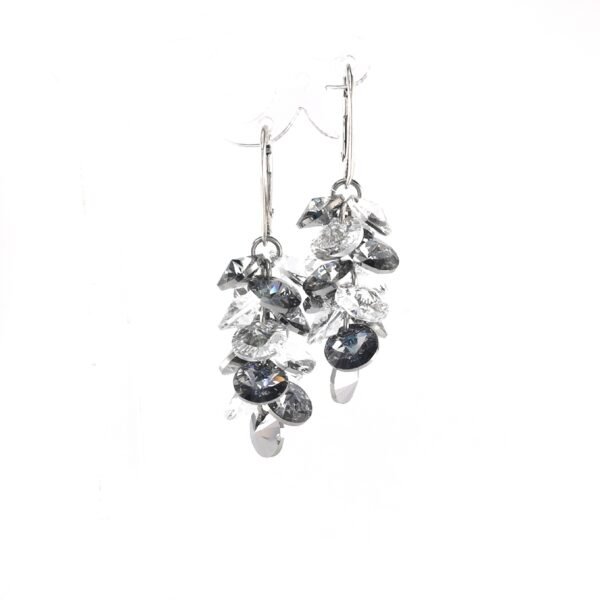 Sidabriniai auskarai su Swarovski kristalais - Image 3