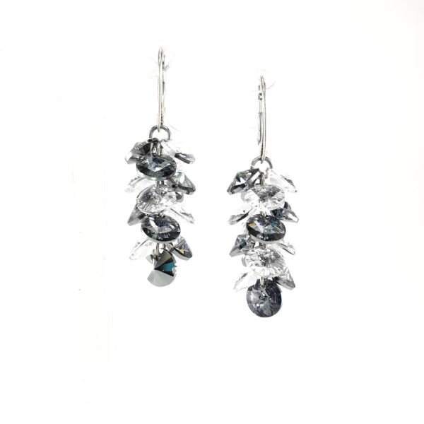 Sidabriniai auskarai su Swarovski kristalais
