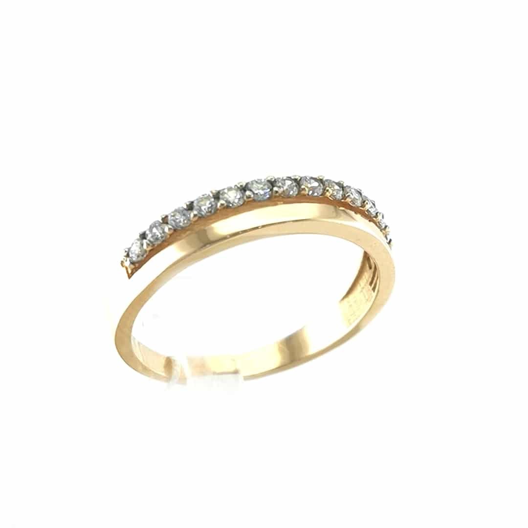 Auksinis žiedas su cirkoniu 2 Auksinis žiedas su cirkoniu - Image 2