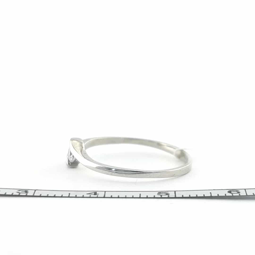 Balto aukso žiedas su cirkoniu 5 Balto aukso žiedas su cirkoniu - Image 5