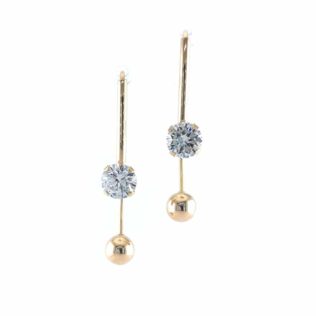 Auksiniai auskarai su cirkoniu 2 Auksiniai auskarai su cirkoniu - Image 2