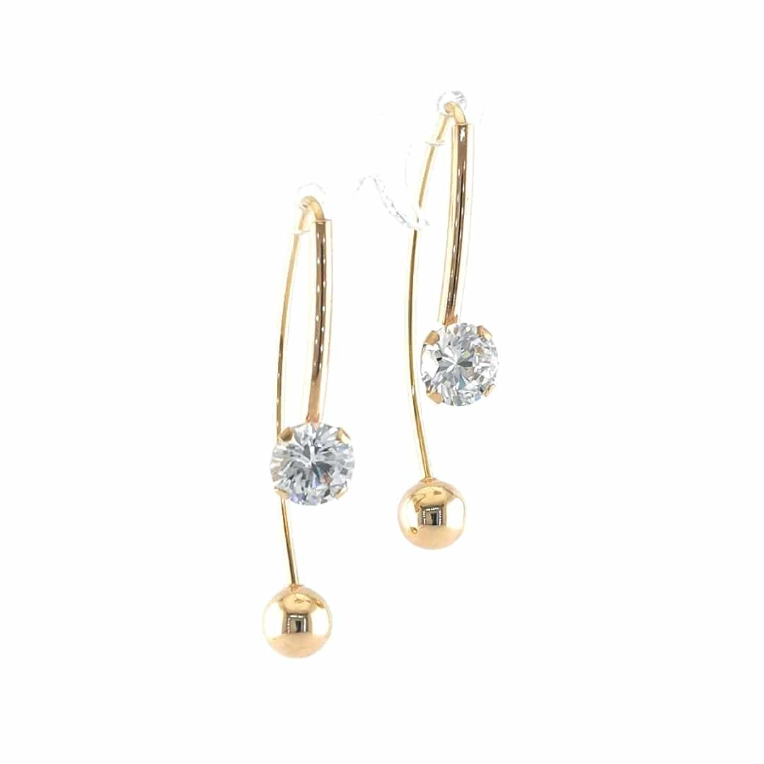 Auksiniai auskarai su cirkoniu 1 Auksiniai auskarai su cirkoniu