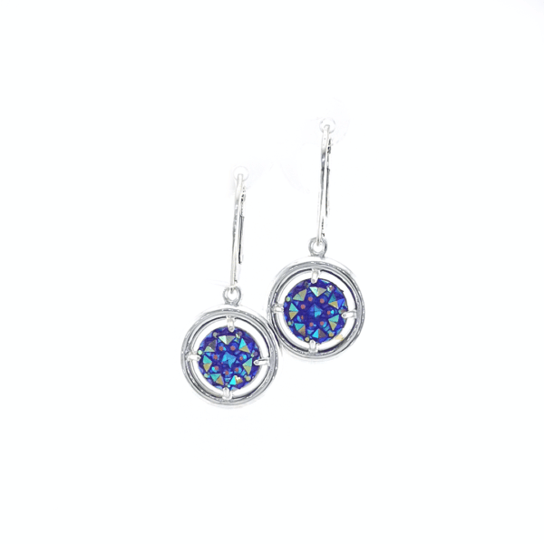 Sidabriniai auskarai su Swarovski kristalais
