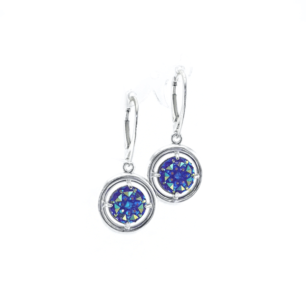 Sidabriniai auskarai su Swarovski kristalais - Image 2