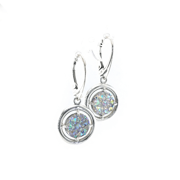 Sidabriniai auskarai su Swarovski kristalais - Image 2