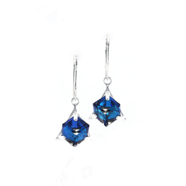 Sidabriniai auskarai su Swarovski kristalais