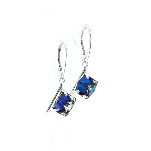 Sidabriniai auskarai su Swarovski kristalais - Image 2