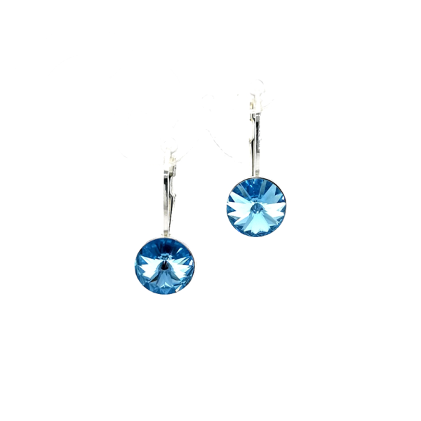 Sidabriniai auskarai su Swarovski kristalu - Image 2