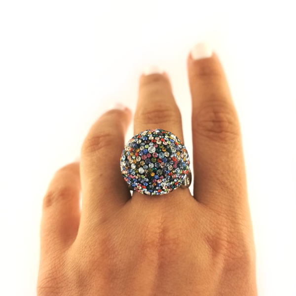Sidabrinis žiedas su Swarovski kristalais - Image 2