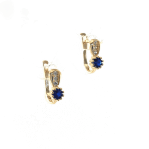 Auksiniai auskarai su mėlynu cirkoniu