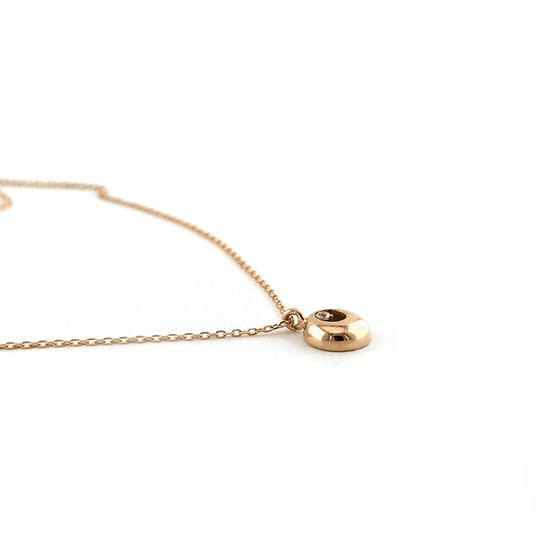 Auksinė grandinėlė su cirkonio pakabuku 2 Auksinė grandinėlė su cirkonio pakabuku - Image 2