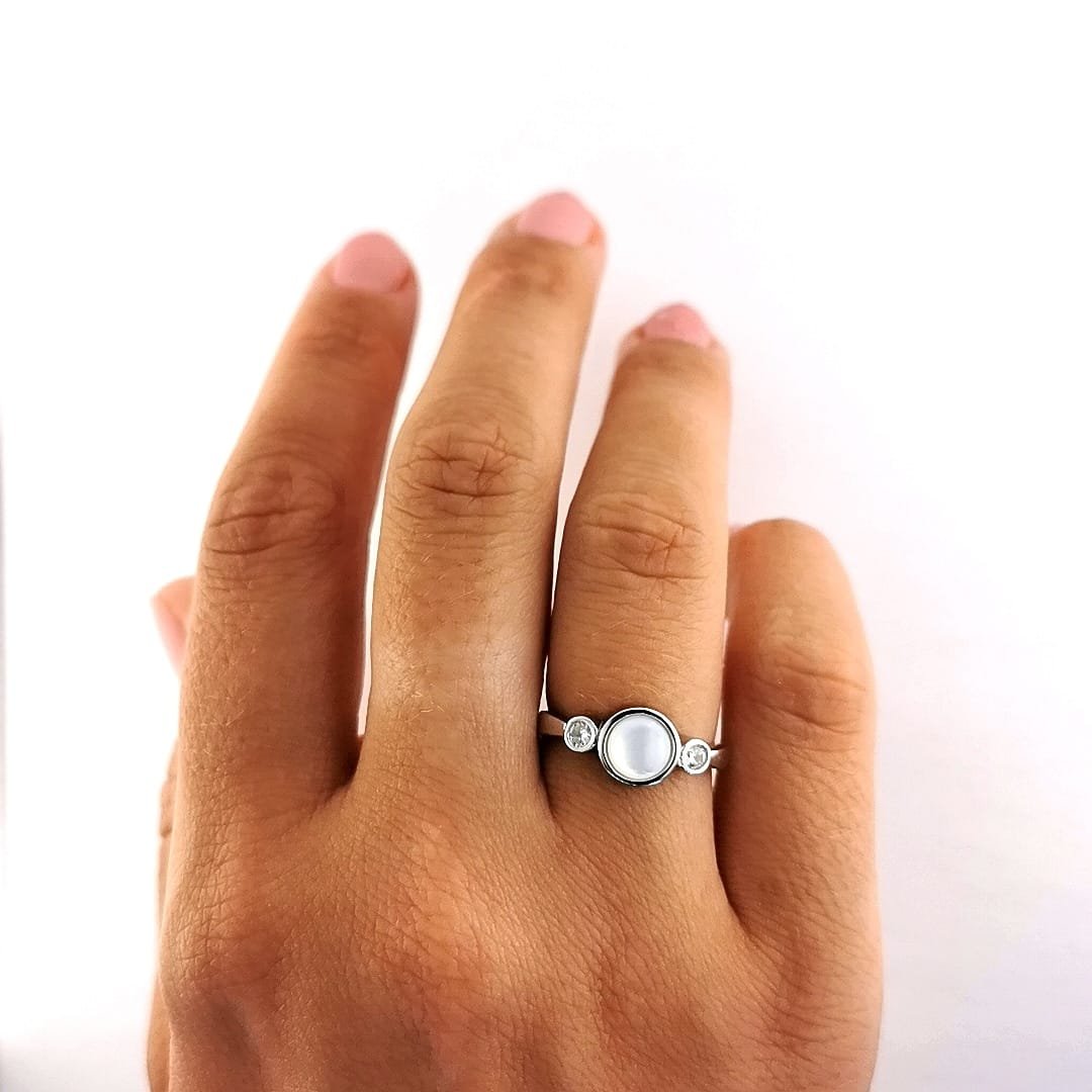 Sidabrinis žiedas su perlamutru 5 Sidabrinis žiedas su perlamutru - Image 5