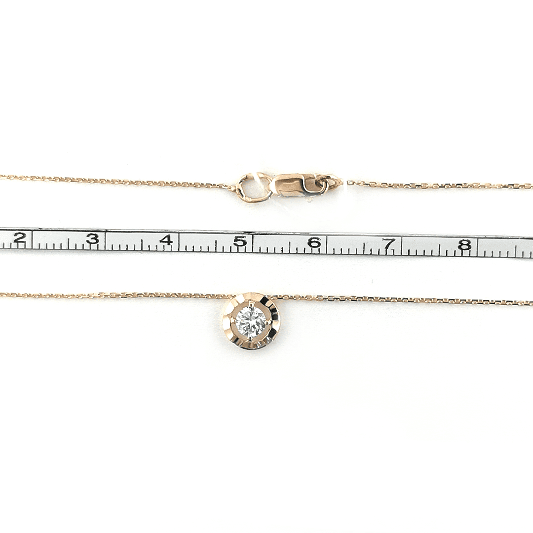 Auksinė grandinėlė su cirkonio pakabuku 4 Auksinė grandinėlė su cirkonio pakabuku - Image 5