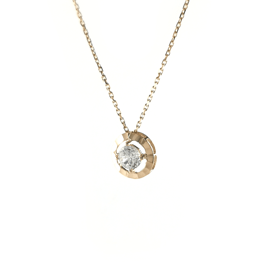 Auksinė grandinėlė su cirkonio pakabuku 2 Auksinė grandinėlė su cirkonio pakabuku - Image 2