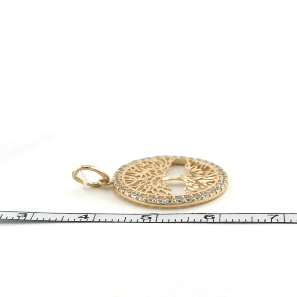 Auksinis pakabukas su cirkoniu medis - Image 6