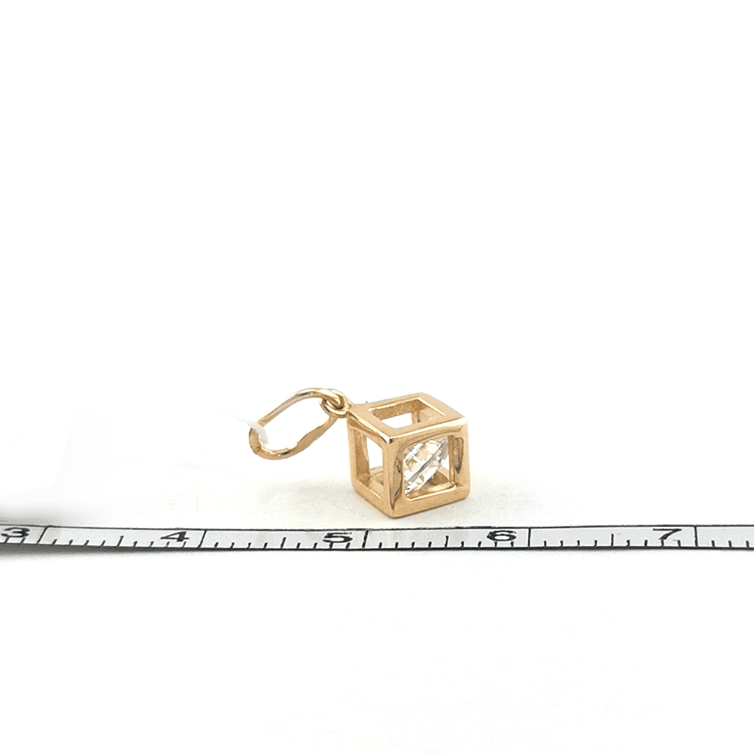 Auksinis pakabukas su cirkoniu kubas 4 Auksinis pakabukas su cirkoniu kubas - Image 4