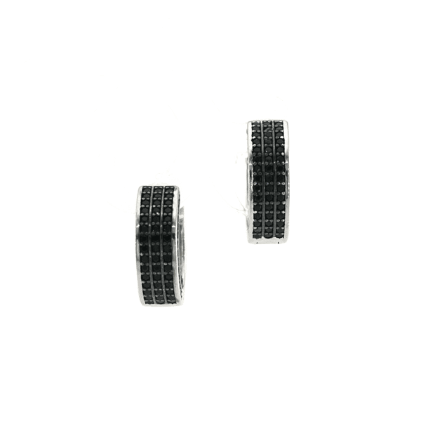 Sidabriniai auskarai su juodu cirkoniu - Image 2