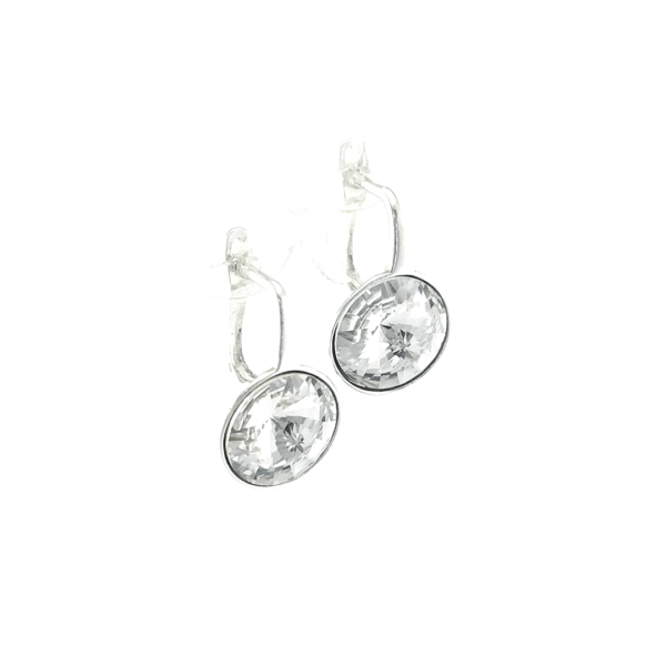 Sidabriniai auskarai su Swarovski kristalais - Image 2