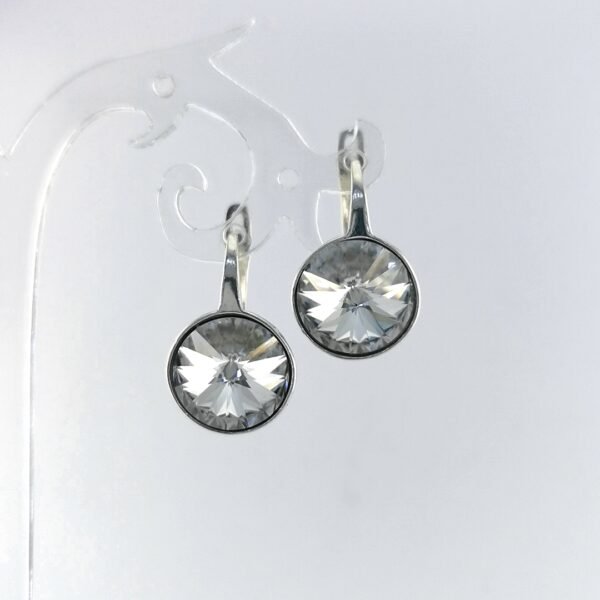 Sidabriniai auskarai su Swarovski kristalais - Image 3