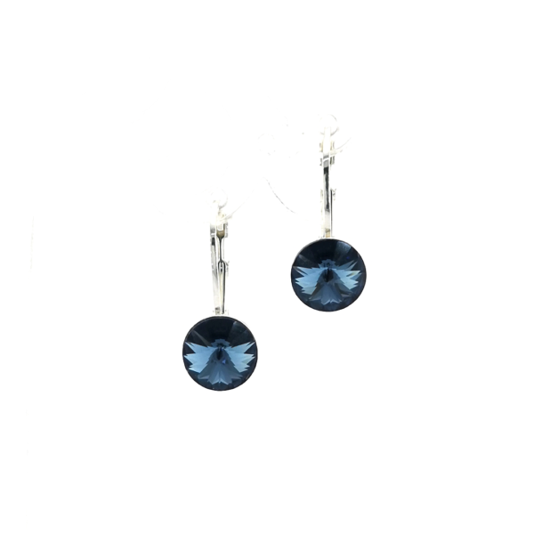 Sidabriniai auskarai su Swarovski kristalu - Image 2