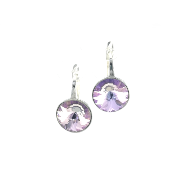 Sidabriniai auskarai su Swarovski kristalais - Image 2