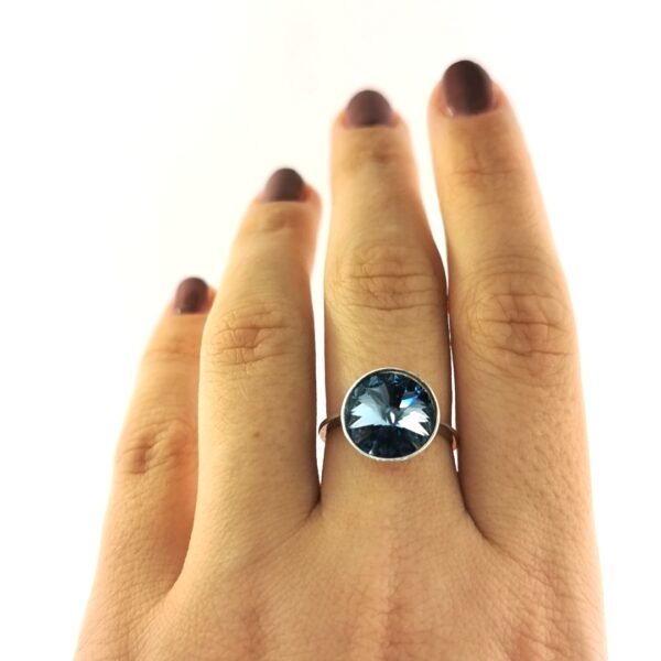Sidabrinis žiedas su Swarovski kristalu - Image 2