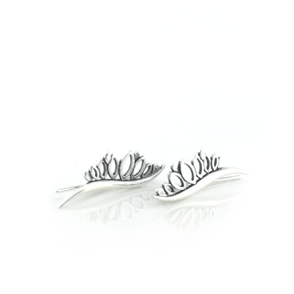 Sidabriniai auskarai plunksnos - Image 2
