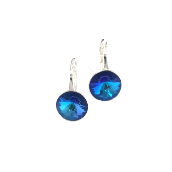 Sidabriniai auskarai su Swarovski kristalais - Image 2