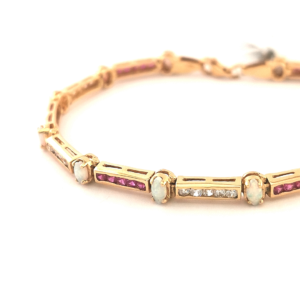 Auksinė apyrankė su opalu ir cirkoniu