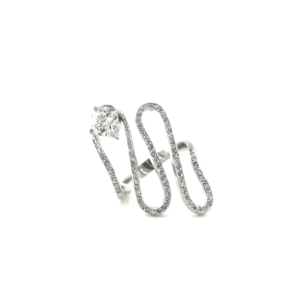 Balto aukso žiedas su cirkoniu