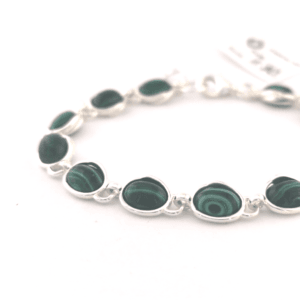 Sidabrinė apyrankė su malachitu