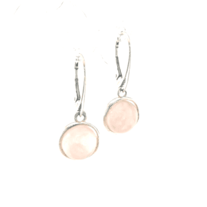 Sidabriniai auskarai su rožiniu kvarcu