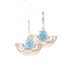 Sidabriniai auskarai su larimaru