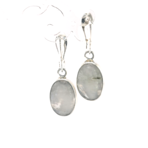 Sidabriniai auskarai su mėnulio akmeniu